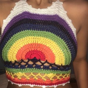 Crochet rainbow top